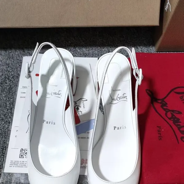 Christian Louboutin Women Condora Strap Nappa Leather Strappy Pumps Bianco